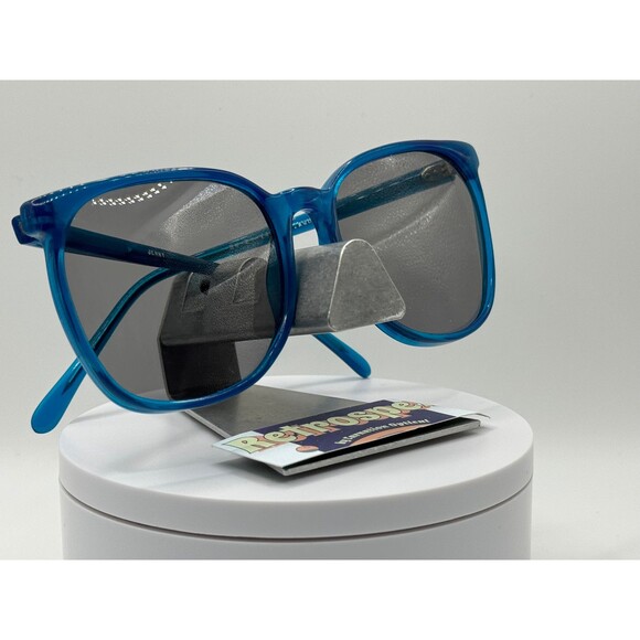 Vintage Oversize Sunglasses NOS Preppy Style Grey Sun Lens Aqua Frame 80s-90s main image 5